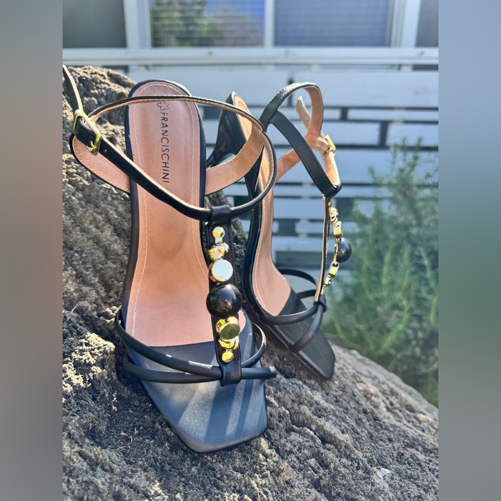 Francischini Black Heels, Size 38 - Picture 7 of 14